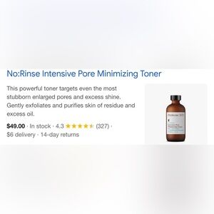 Perricone MD No:Rinse Intensive Pore Minimizing Toner- NWT